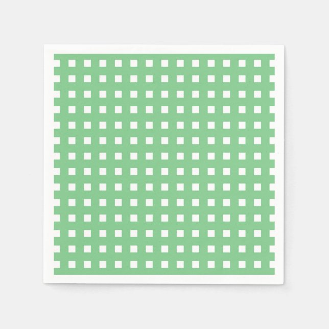 Servilleta De Papel Gingham Checks de Papel Verde Stem (Anverso)