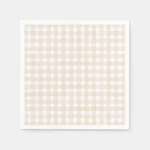 Servilleta De Papel Gingham Clásico Beige