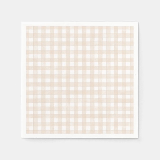 Servilleta De Papel Gingham Clásico Beige (Anverso)