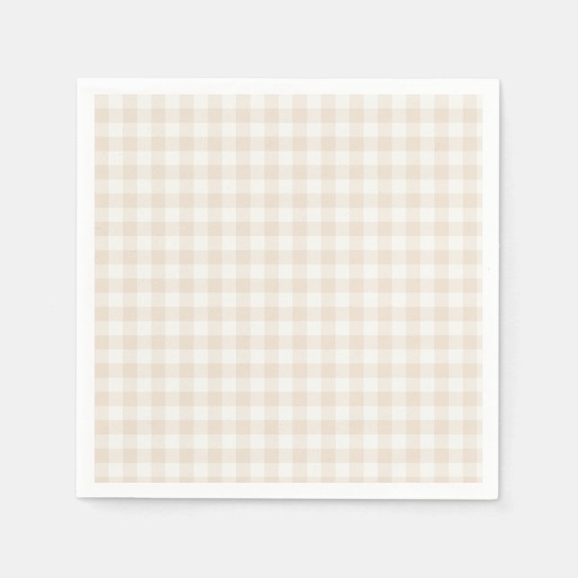 Servilleta De Papel Gingham Clásico de Primavera | Lino Suave (Anverso)