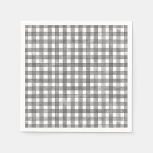 Servilleta De Papel Gingham Clásico Negro