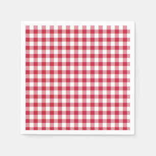 Servilleta De Papel Gingham Clásico Rojo Cereza