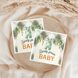 Servilleta De Papel Gingham Clothesline Baby Shower de crecimiento loc