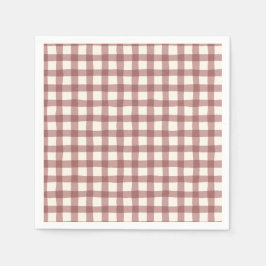 Servilleta De Papel Gingham de Arándano Rojo Granate