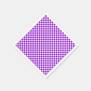 Servilleta De Papel Gingham De Color Púrpura Y Blanco