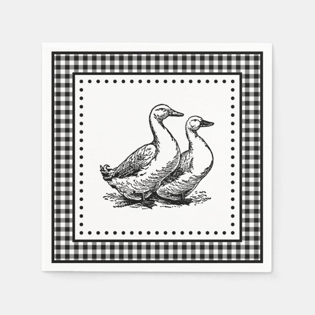 Servilleta De Papel Gingham de gansos (Anverso)