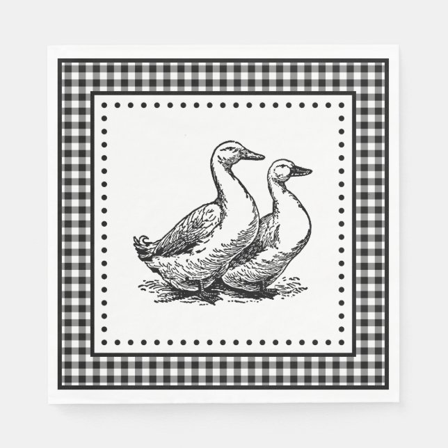 Servilleta De Papel Gingham de gansos (Anverso)