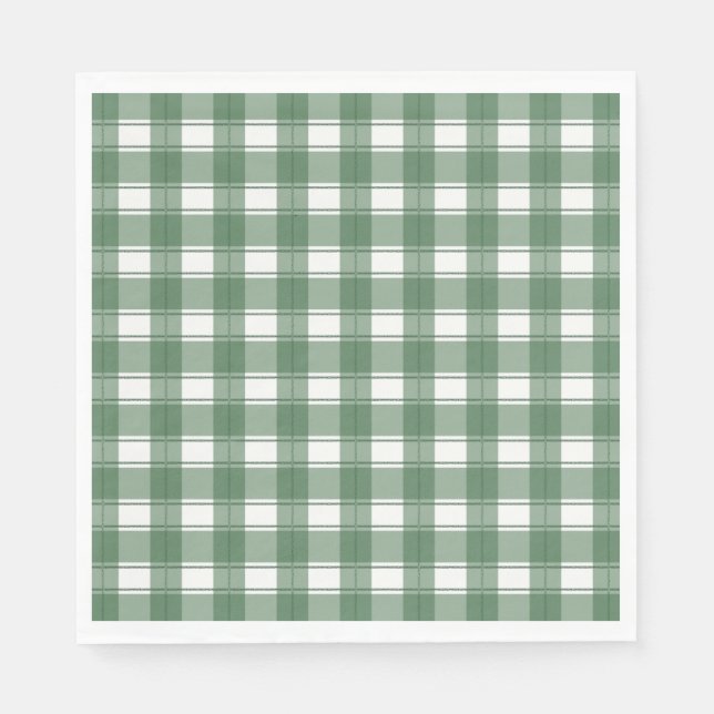 Servilleta De Papel Gingham Green (Anverso)