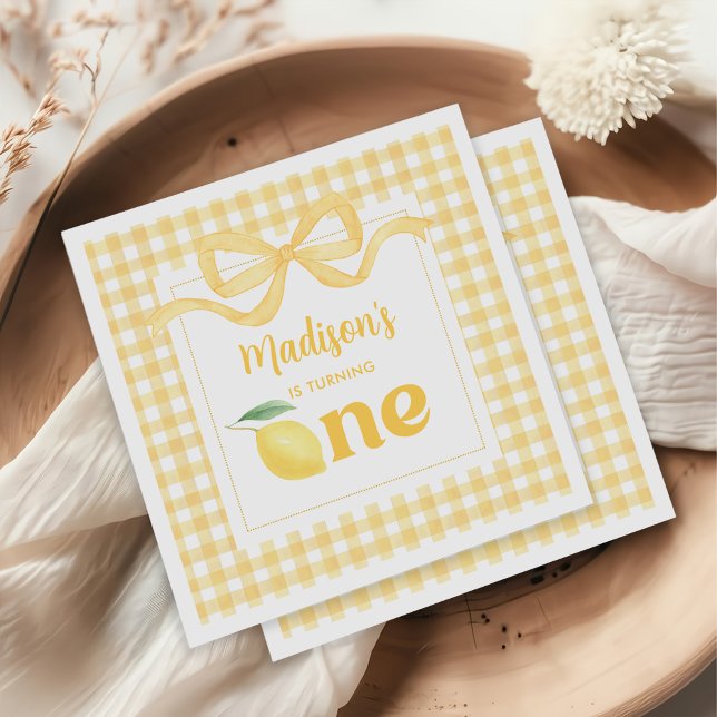 Servilleta De Papel Gingham Lemon Temático 1er cumpleaños (Subido por el creador)