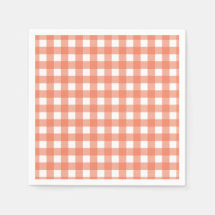 Servilleta De Papel gingham naranja