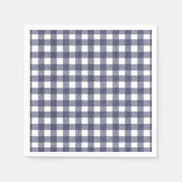 Servilleta De Papel Gingham naval simple
