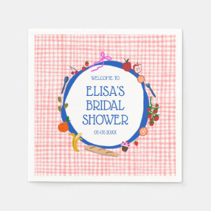 Servilleta De Papel Gingham Picnic Moderno Cute PERSONALIZADO Bridal S