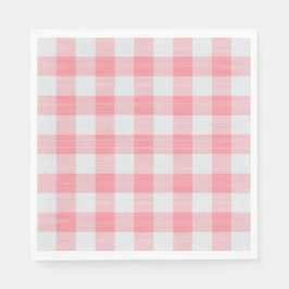Servilleta De Papel Gingham Pink Plaid Cute Bonito Girly