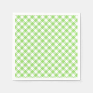 Servilleta De Papel Gingham Retro Verde Primavera
