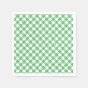 Servilleta De Papel Gingham Retro Verde Verano