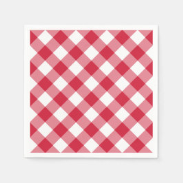 Servilleta De Papel Gingham (Rojo)
