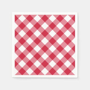 Servilleta De Papel Gingham (Rojo)