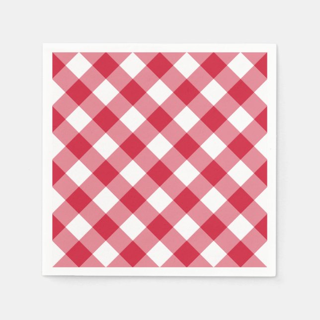 Servilleta De Papel Gingham (Rojo) (Anverso)