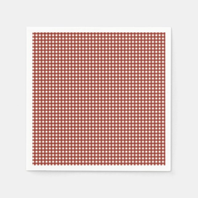 Servilleta De Papel Gingham rojo y blanco (Anverso)