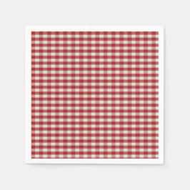 Servilleta De Papel Gingham rojo y blanco