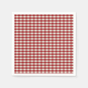 Servilleta De Papel Gingham rojo y blanco