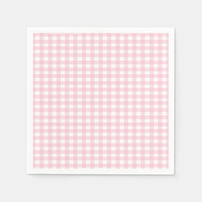 Servilleta De Papel Gingham rosa 1 (Anverso)