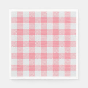Servilleta De Papel Gingham Rosa Cuadros Bonito Lindo Femenino