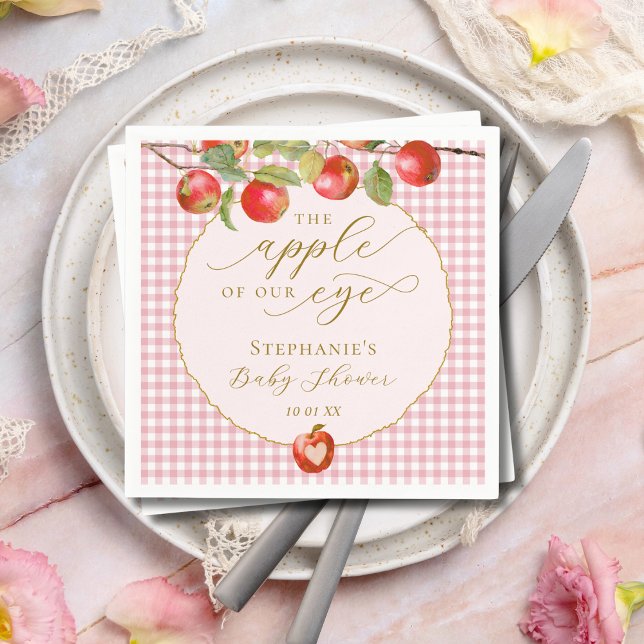 Servilleta De Papel Gingham Rosa La Niña De Nuestros Ojos Ducha De Beb (Subido por el creador)