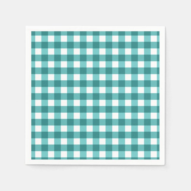 Servilleta De Papel gingham verde azulada (Anverso)