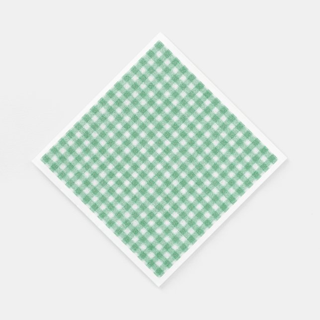 Servilleta De Papel Gingham Verde Menta  (Esquina)