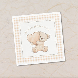 Servilleta De Papel Gingham We Can Bearly Wait Baby Shower Napkins