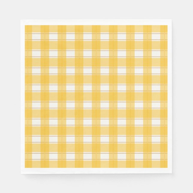 Servilleta De Papel Gingham Yellow (Anverso)