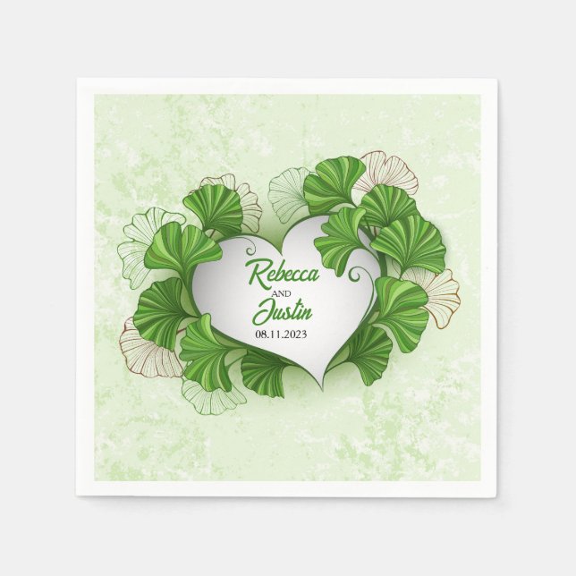 Servilleta De Papel Ginkgo Biloba Boho moderno (Anverso)