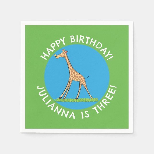 Servilleta De Papel Girafa cutánea con personalizado de mariposa (Anverso)