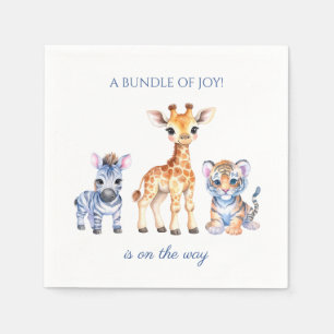 Servilleta De Papel Girafa de cebra y tigre bebés