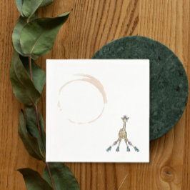 Servilleta De Papel Girafa sobre patines para la ducha de bebé