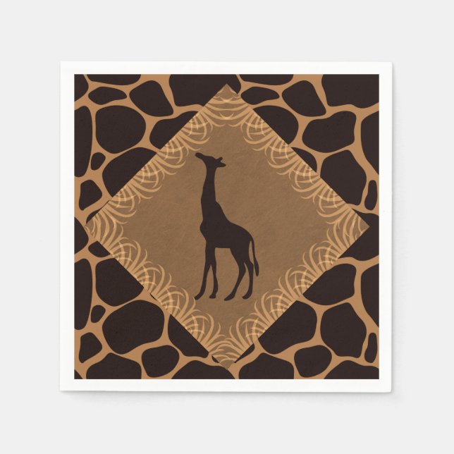 Servilleta De Papel Girafa temática de Safari (Anverso)