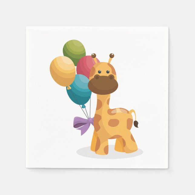 Servilleta De Papel Giraffe Baby Shower Birthday Party (Anverso)