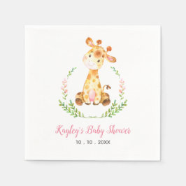Servilleta De Papel Giraffe Baby Shower Napkin (Chica Safari Animal)