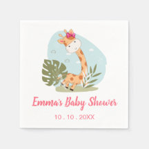 Giraffe Baby Shower Napkin (Chica Safari Animal)