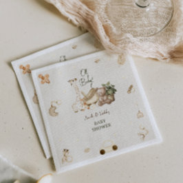 Servilleta De Papel Giraffe & Bear Nursery Bohemian Toys Baby Shower