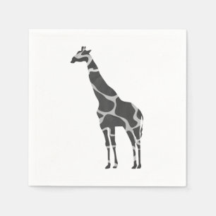 Servilleta De Papel Giraffe Black and Grey Silhoutte