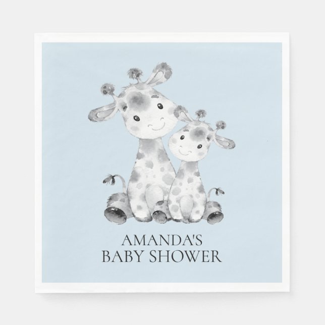 Servilleta De Papel Giraffe Boys Napkins de papel Baby Shower (Anverso)