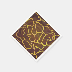 Servilleta De Papel Giraffe Brown and Yellow Print