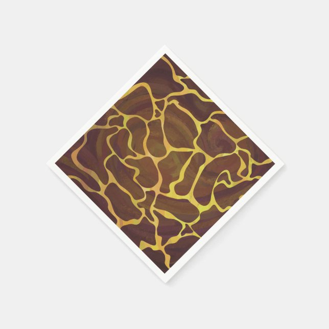 Servilleta De Papel Giraffe Brown and Yellow Print (Borde)