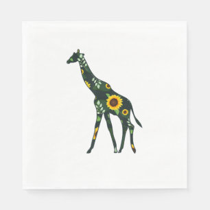 Servilleta De Papel Giraffe Chica girasol rumiante floral hawaiano Wo
