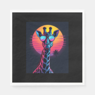 Servilleta De Papel Giraffe De Guay En Gafas De Sol Bajo La Larga Slee