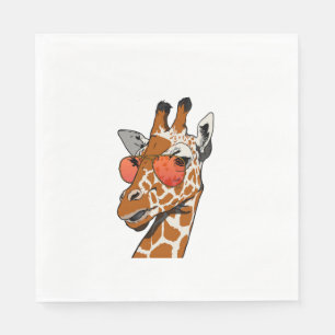 Servilleta De Papel Giraffe divertida con idea de regalo de gafas de s