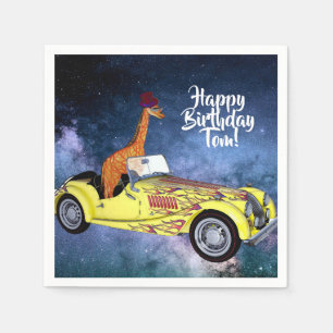 Servilleta De Papel Giraffe en las toallas de papel de cóctel espacial