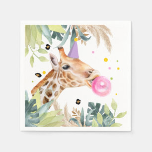 Servilleta De Papel Giraffe Fiesta Animales Nacimiento Zoológico Safar